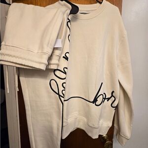 Born Fly Cream Sweatshirt and Joggers Set
